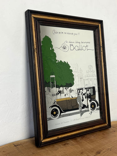 Vintage Ballot Automobile Advertising Mirror - Art Deco Style