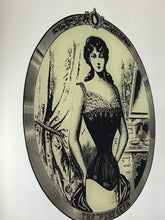 Load image into Gallery viewer, Beautiful antique Peter Robinson - The Perfecta Corset advertising mirror, Oxford street London, Victorian design, wall art
