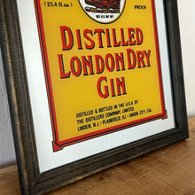 Load image into Gallery viewer, The stunning design features the famous London gin brand in vivid red fonts, a border, and a vibrant yellow background with the familiar logo on the boar&#39;s head.
