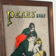 Load image into Gallery viewer, An Appealing Vintage mid-century Pears Soap Advertising mirror featuring an antique Victorian baby bath scene with intricate detail and stand-out fonts.
