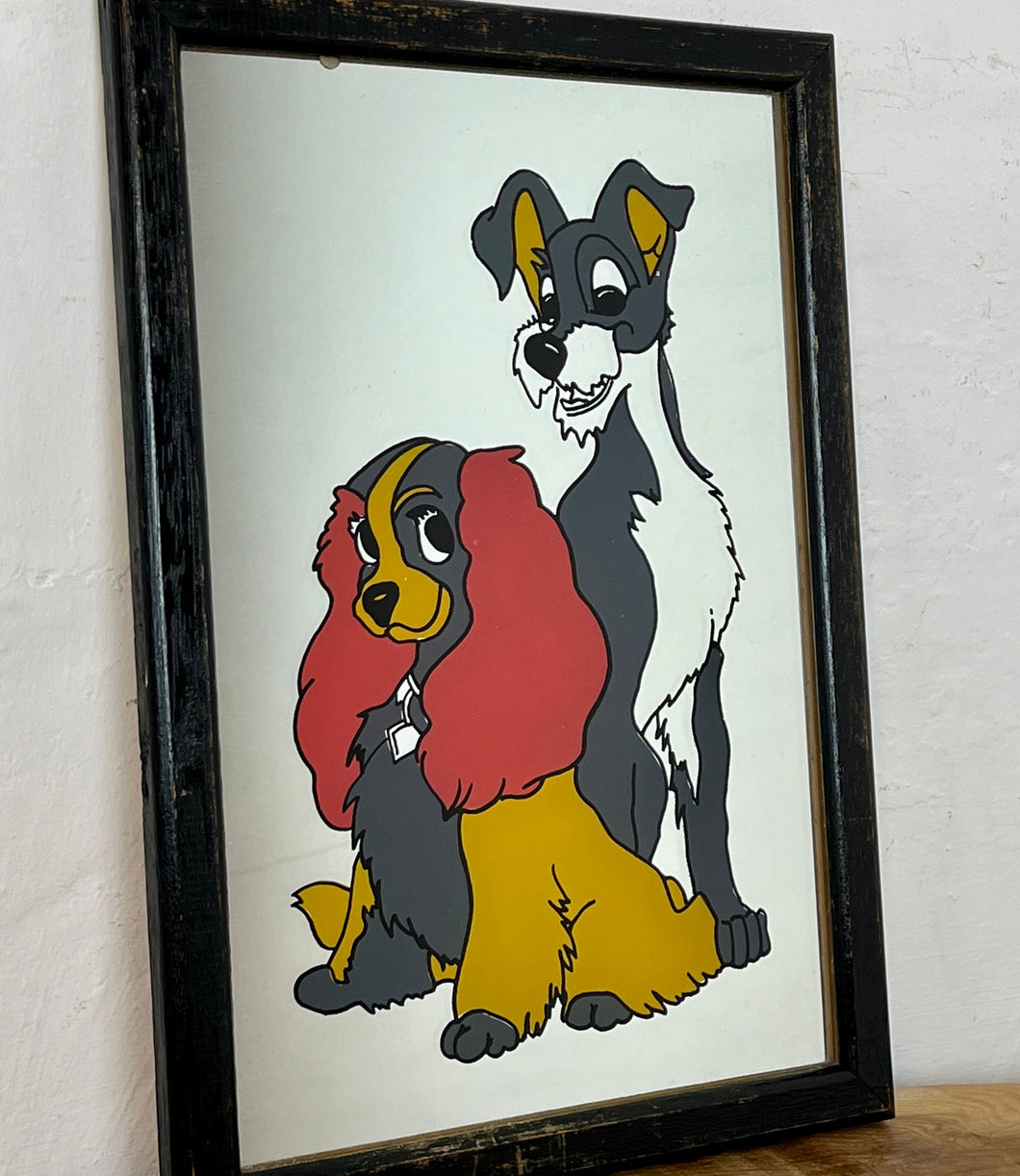 Wonderful Disney mirror with vibrant colours displays the magical cheerful lady and the tramp characters to make an excellent addition to a children's play room.