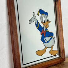 Load image into Gallery viewer, Magical Donald Duck mirror with vivid colours wearing his iconic clothing with vibrant tones viewed on one of his better happy days created my Aspell Saggers in 1977 with Walt Disney production mark.
