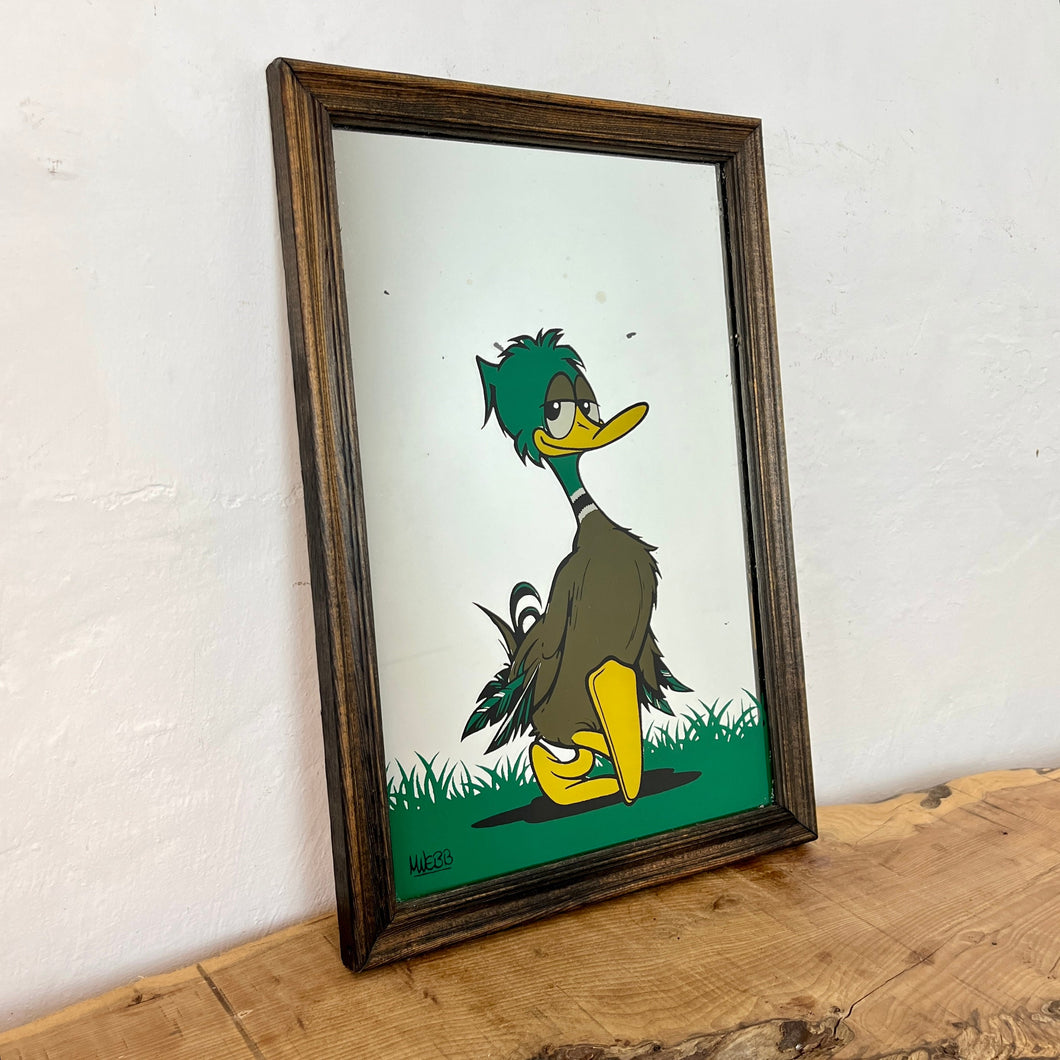 Famous cartoon art by M. Webb features a cheeky duck in vibrant tones, making it a perfect addition to any child's room decor.