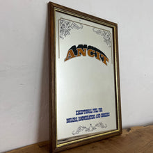 Load image into Gallery viewer, Striking Ancit fuel mirror with vivid bold fonts on the branding with further wording toward the bottom with an intricate Victorian border to create a stand-out advertising piece.
