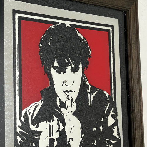 Vintage pop art Elvis Presley mirror, music collectable, rock and roll, the king, Americana, memorabilia