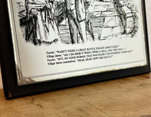 Load image into Gallery viewer, Edwardian piece featuring a male tourist and old lady in the background is a village effect, with a funny satirical quote toward the bottom, a lovely collectible piece.
