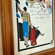 Load image into Gallery viewer, Historical Spanish bull fighting matador advertisement mirror 1906, Royal event, vinatge wall art, picture frame, advertising collectibles

