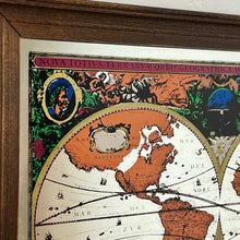 Load image into Gallery viewer, Stunning vintage world map mirror, hydrographica tabvla, historical wall art, dutch cartography,Henricus Hondius map picture, early atlas
