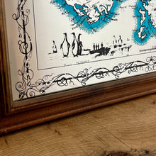 Load image into Gallery viewer, The Falkland Island vintage map mirror, World geography, history wall art, picture, nature, animals, map by J Rapkin
