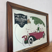 Load image into Gallery viewer, Vintage Art Deco French car advertising mirror, Cottin and Desgouttes collectibles piece, Paris automobile, wall art, transport memorabilia
