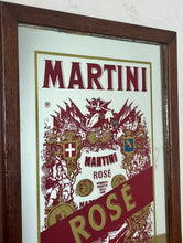 Load image into Gallery viewer, Beautiful Martini rose vintage advertising mirror, art deco sign, Italian liquor, drinks and spirit collectibles, picture wall art,
