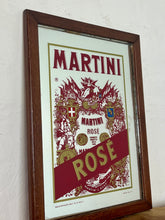 Load image into Gallery viewer, Beautiful Martini rose vintage advertising mirror, art deco sign, Italian liquor, drinks and spirit collectibles, picture wall art,
