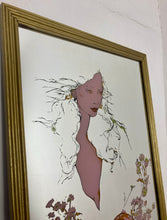 Load image into Gallery viewer, Beautiful artwork portrait of an elegant lady with vibrant coloured details picking up on highlights of colour in the flowing hair, the natural skin, and the detailed flowers. It is a lovely piece, a perfect gift for the special person in your life
