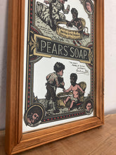 Load image into Gallery viewer, An Appealing Vintage mid-century Pears Soap Advertising mirror featuring an antique Victorian baby bath scene with intricate detail and stand-out fonts.
