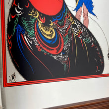 Load image into Gallery viewer, his lovely framed mirror depicts Aubrey Beardsley’s 1893 artwork Peacock Skirt,
