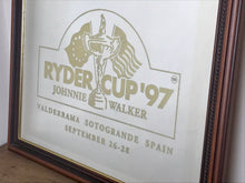 Load image into Gallery viewer, Johnnie Walker Ryder cup golf advertising mirror Spain cup 97 collectibles piece sport memorabilia whisky
