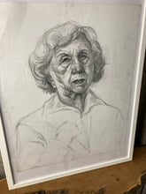 Load image into Gallery viewer, Beautiful Vintage Original Pencil Drawing Older Lady Eastern European Picture
