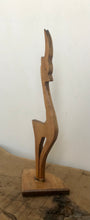 Load image into Gallery viewer, Vintage Mid Century Modern Abstract Carved Teak Antelope Sculpture Folk Art 1950s
