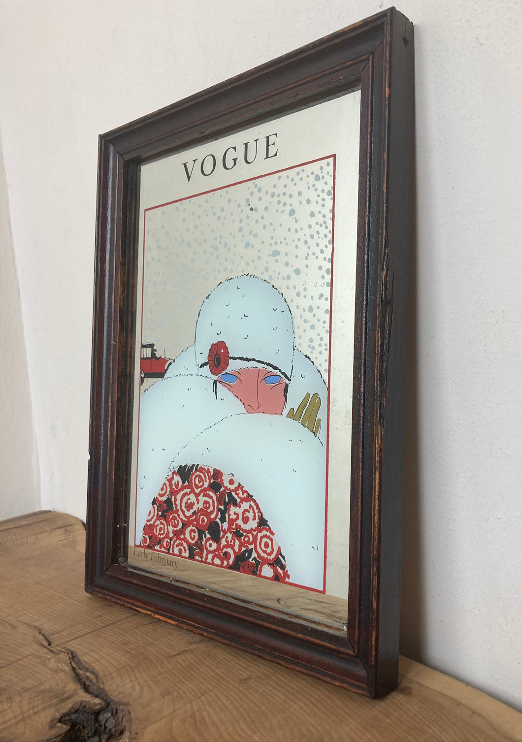 Vintage Vogue mirror winter Art Deco collectible advertising early February