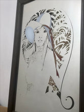 Load image into Gallery viewer, Lovely vintage art nouveau mirror lady with hat collectibles design
