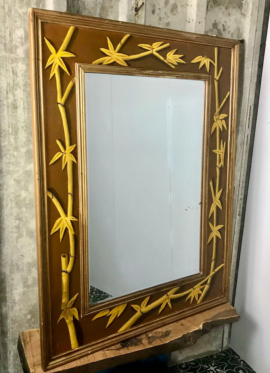 Antique Bamboo Frame Mirror