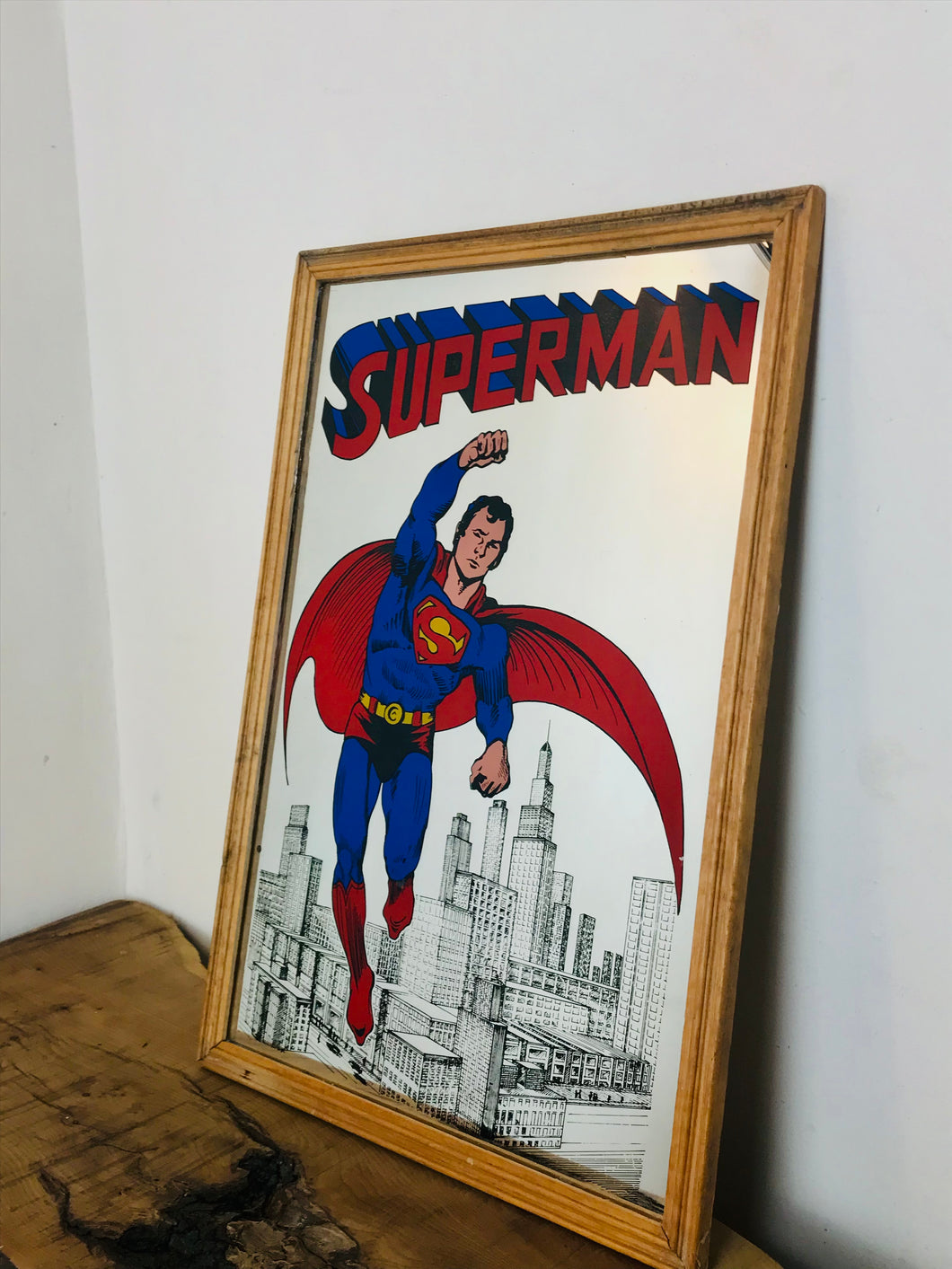 Vintage Superman Collectibles Mirror 1970’s DC Comic Retro American New York