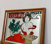Load image into Gallery viewer, Stunning vintage Mucha Waverley cycle art nouveau mirror wall art collectibles piece
