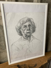 Load image into Gallery viewer, Beautiful Vintage Original Pencil Drawing, Older Lady Picture
