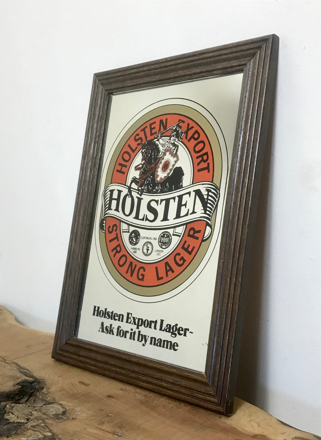 Holsten export vintage mirror lager beer Germany collectibles advertising piece