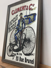 Load image into Gallery viewer, Wonderful vintage Victorian design Clement and Cie bike mirror Paris collectibles advertising piece
