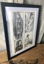 Load image into Gallery viewer, Fashionable nude vintage 1960’s pencil drawing Eastern European design art work  collectible
