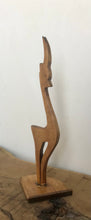 Load image into Gallery viewer, Vintage Mid Century Modern Abstract Carved Teak Antelope Sculpture Folk Art 1950s
