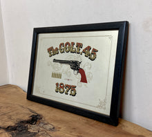 Load image into Gallery viewer, Wonderful vintage Colt pistol advertising mirror Americana western collectibles piece
