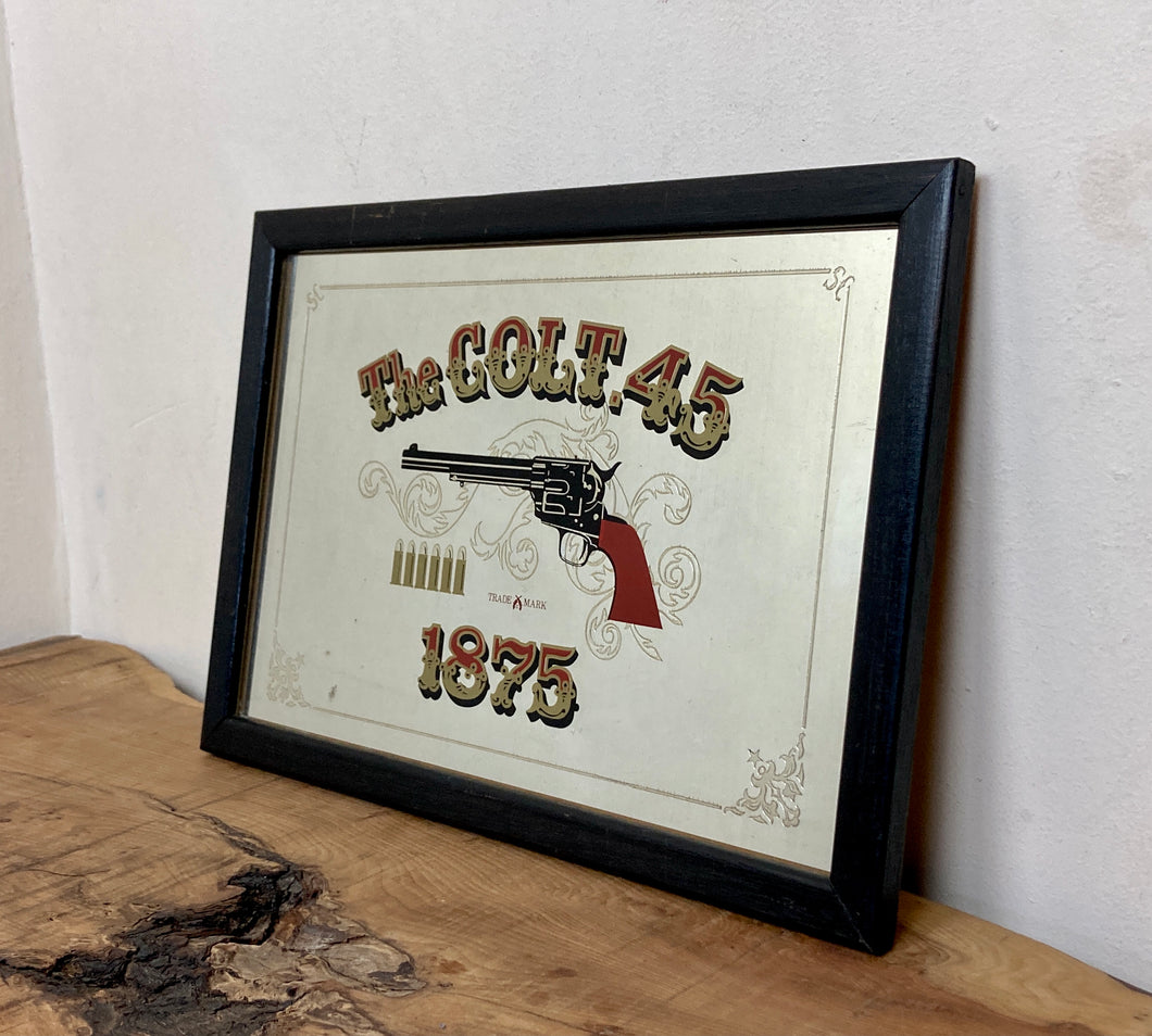 Wonderful vintage Colt pistol advertising mirror Americana western collectibles piece