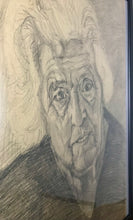 Load image into Gallery viewer, Stylish original vintage 1960’s pencil Drawing Old lady Eastern European design collectible
